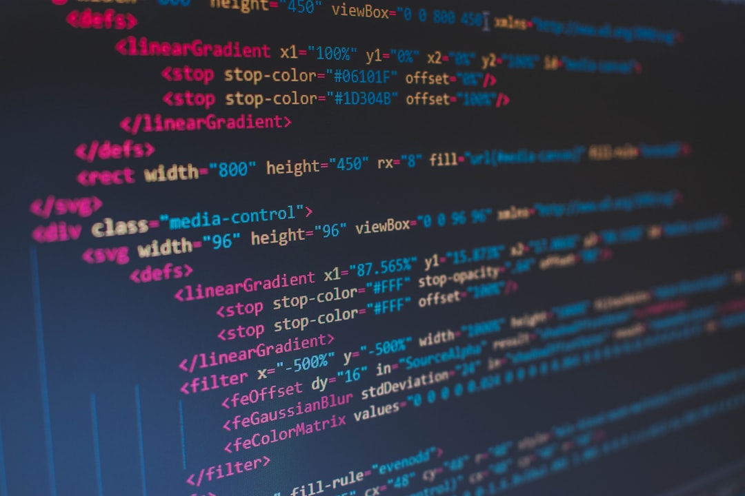 Código de programación en pantalla