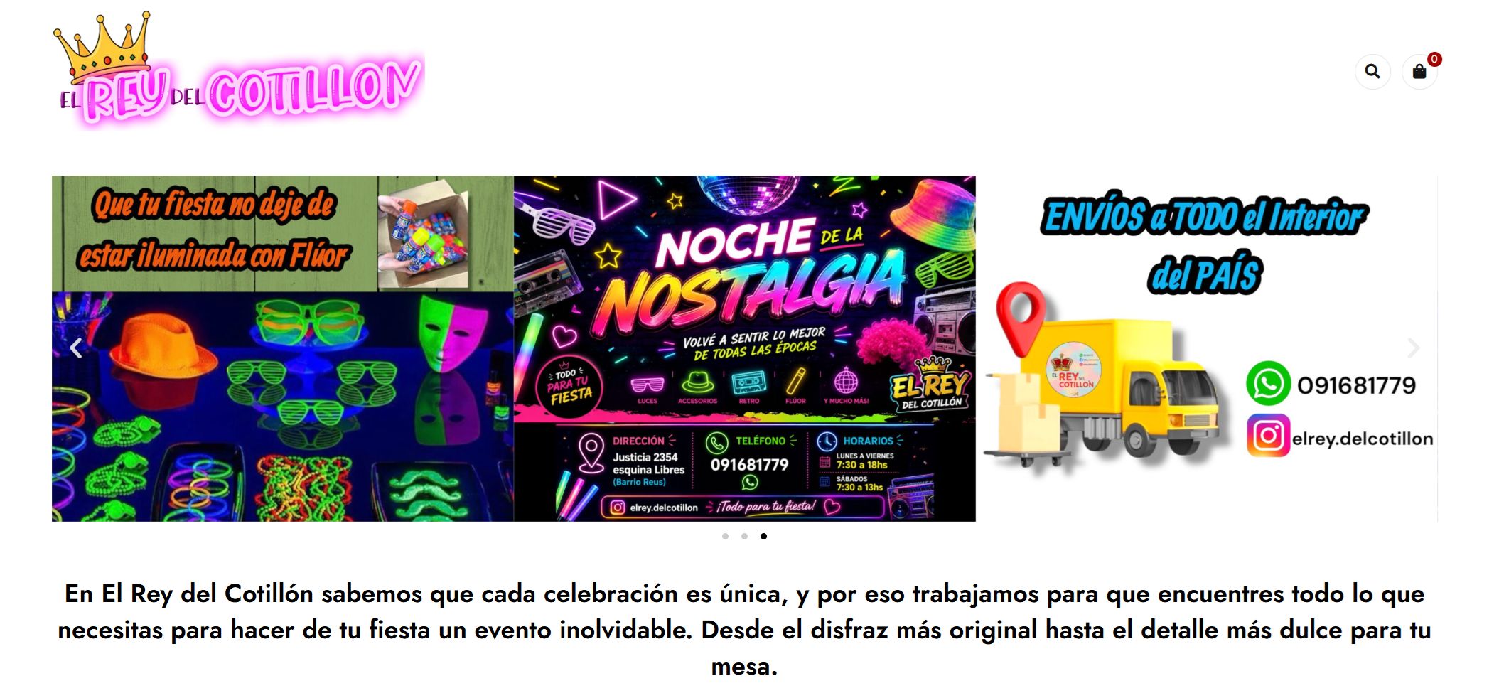 Tienda online de El Rey del Cotillón