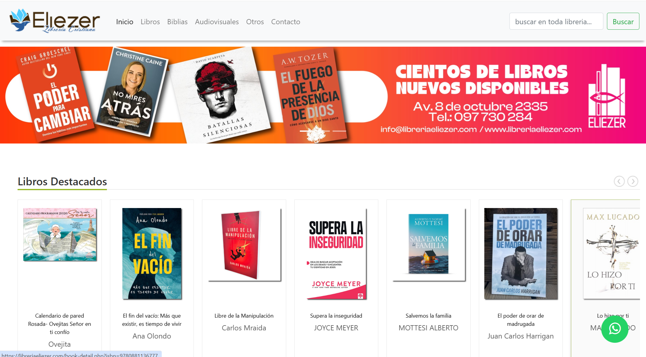 Sitio web de Librería Eliezer
