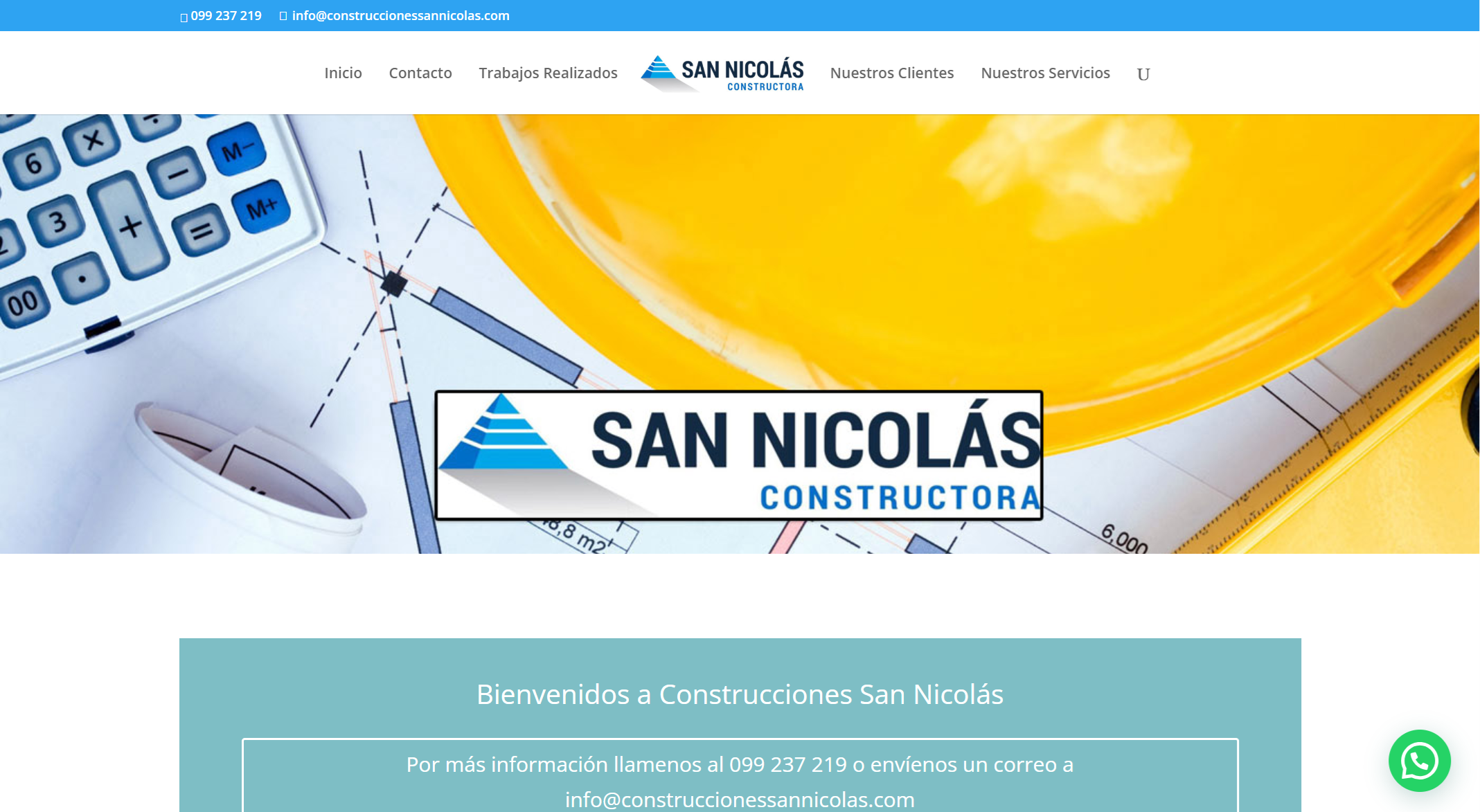 Sitio web de Construcciones San Nicolás